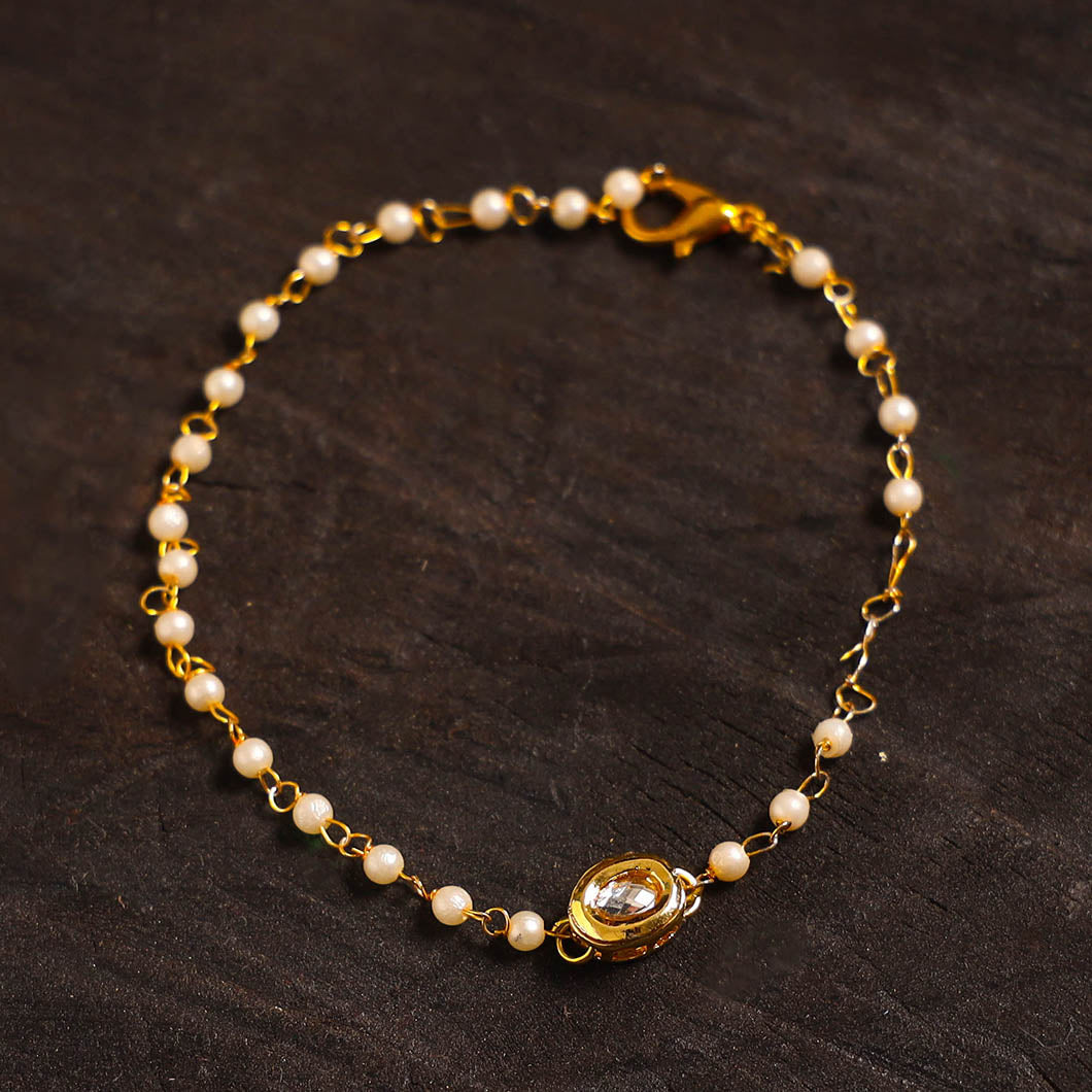 Handmade kundan work bracelet 104 - handcrafted