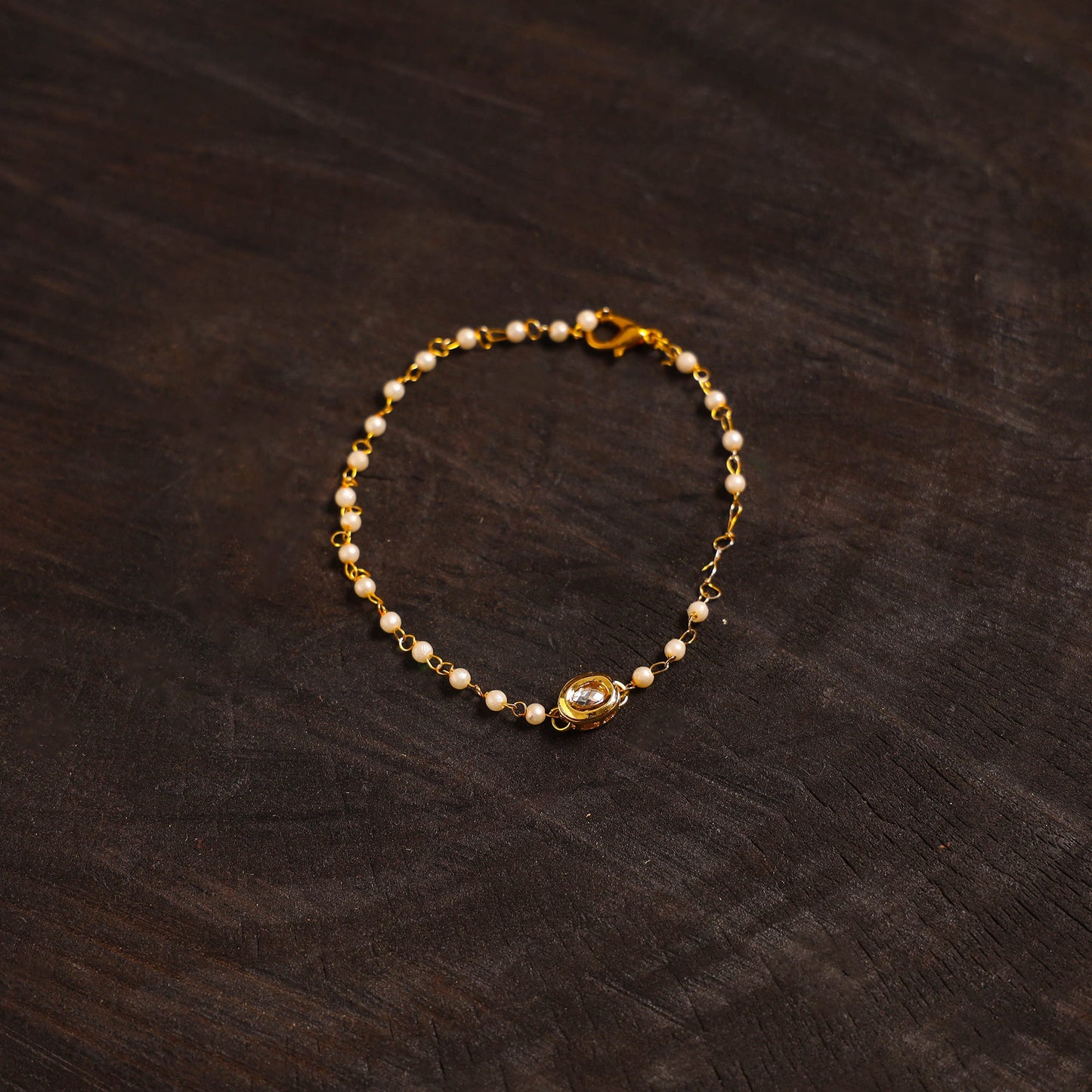 Handmade kundan work bracelet 104 - handcrafted