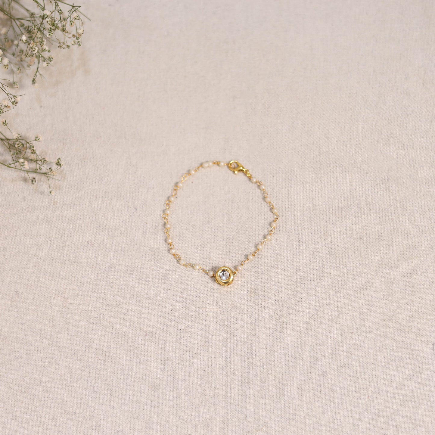 Handmade kundan work bracelet 35 - handcrafted