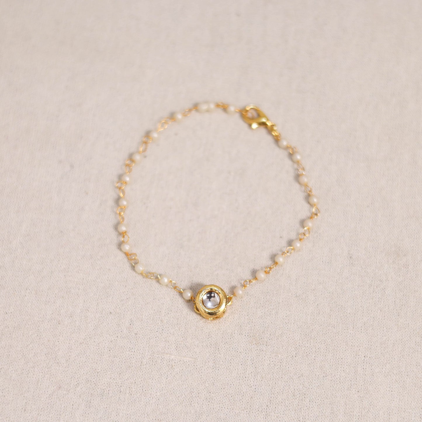 Handmade kundan work bracelet 35 - handcrafted