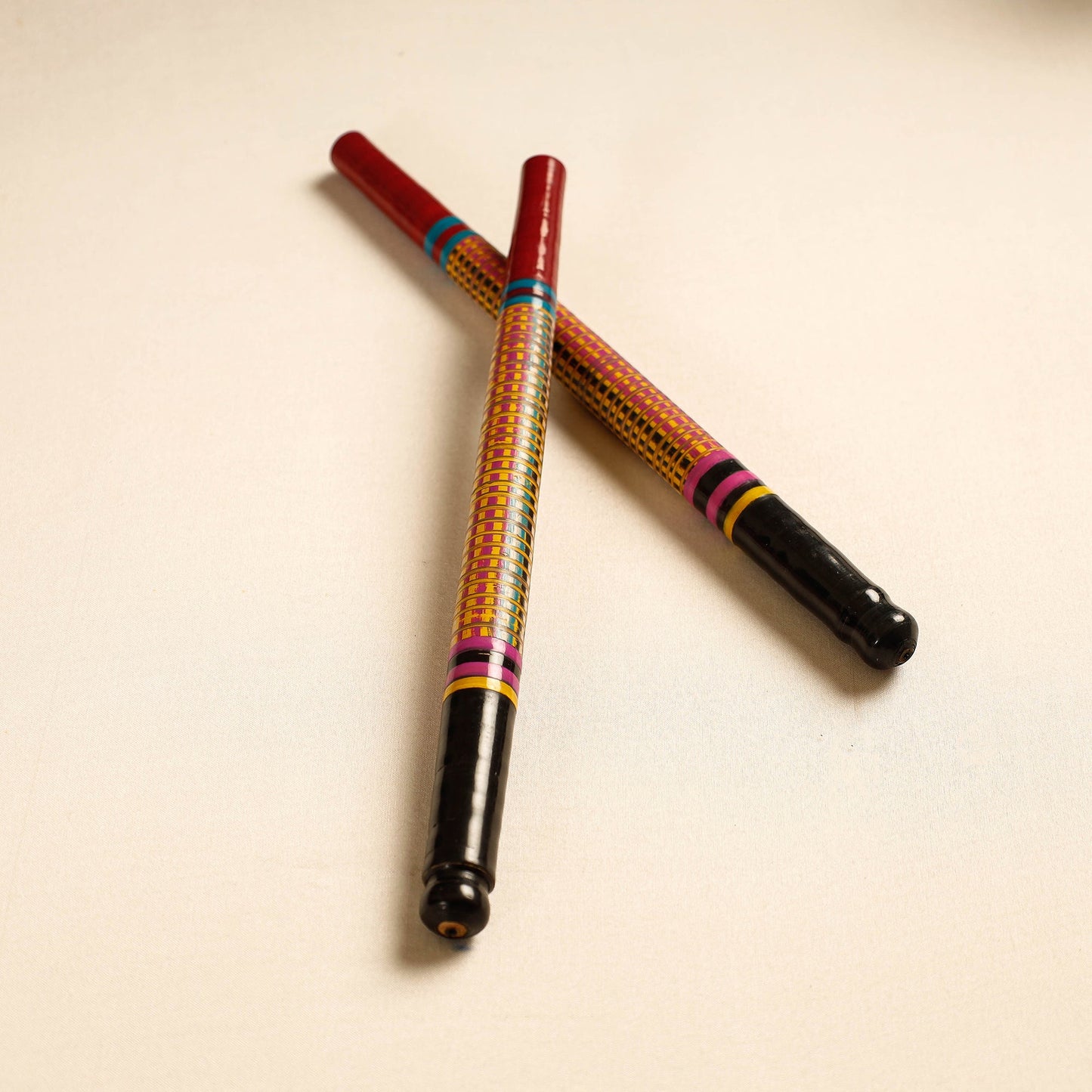 Handmade Lacquered Wooden Garba Dandiya Sticks