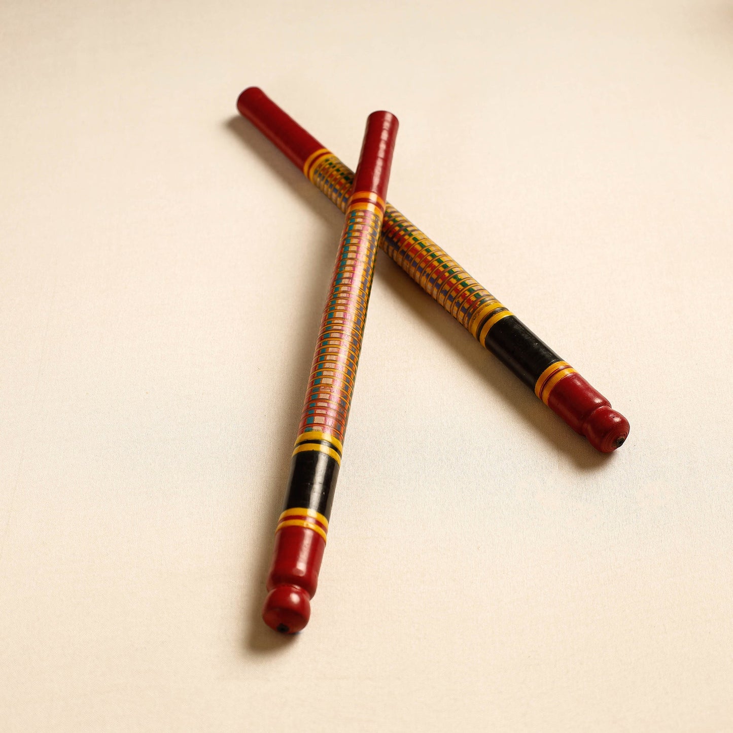 Handmade Lacquered Wooden Garba Dandiya Sticks