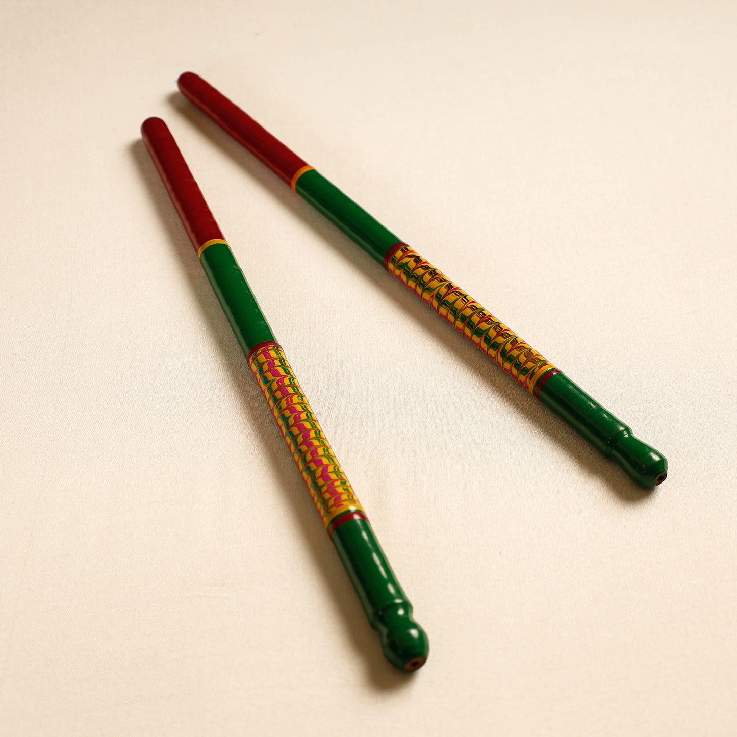 Handmade Lacquered Wooden Garba Dandiya Sticks