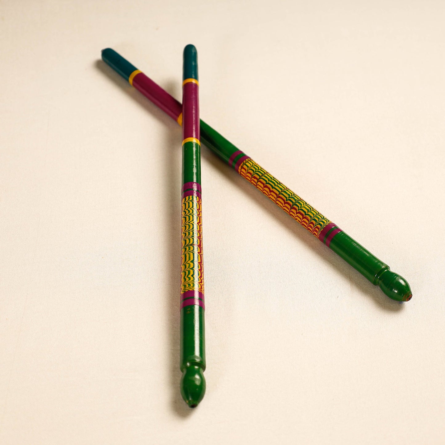 Handmade Lacquered Wooden Garba Dandiya Sticks