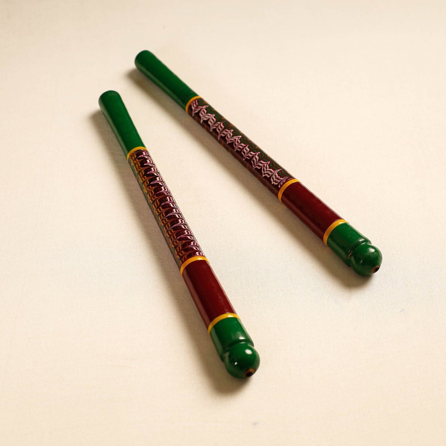 Handmade Lacquered Wooden Garba Dandiya Sticks
