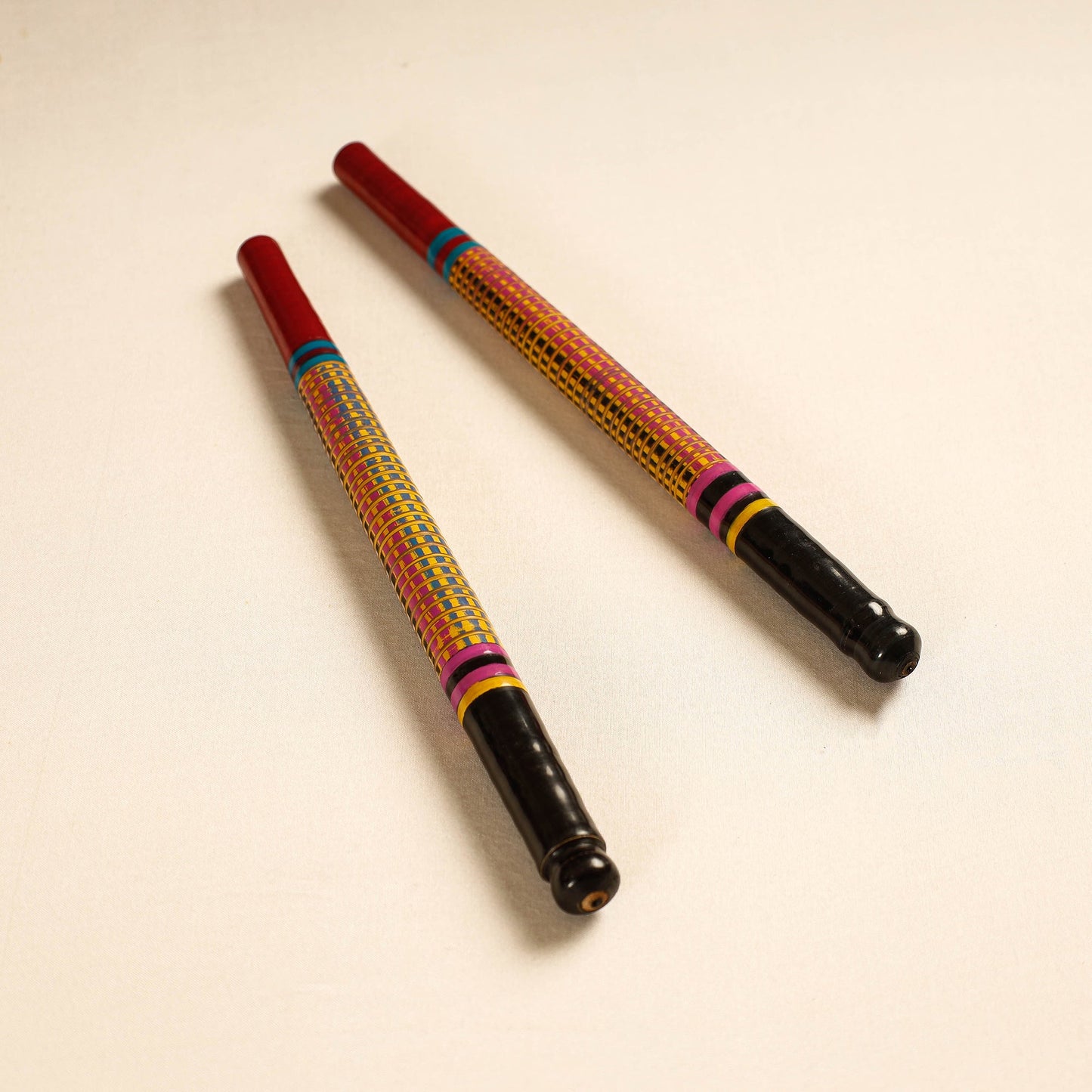 Handmade Lacquered Wooden Garba Dandiya Sticks