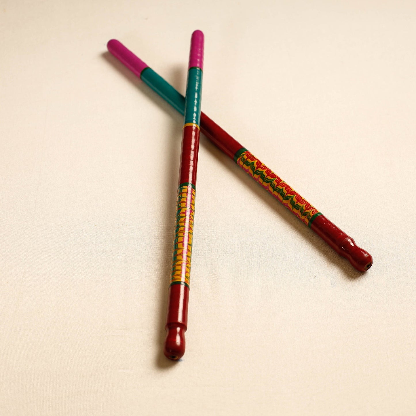 Handmade Lacquered Wooden Garba Dandiya Sticks