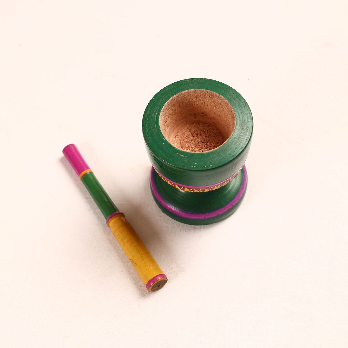 Handmade Lacquered Wooden Mortar & Pestle Set - Big