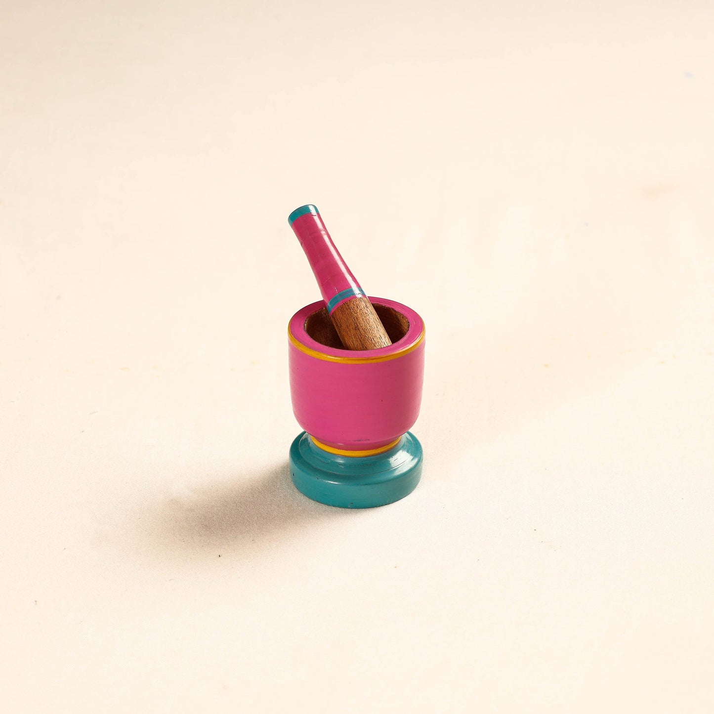 Handmade Lacquered Wooden Mortar & Pestle Set - Small