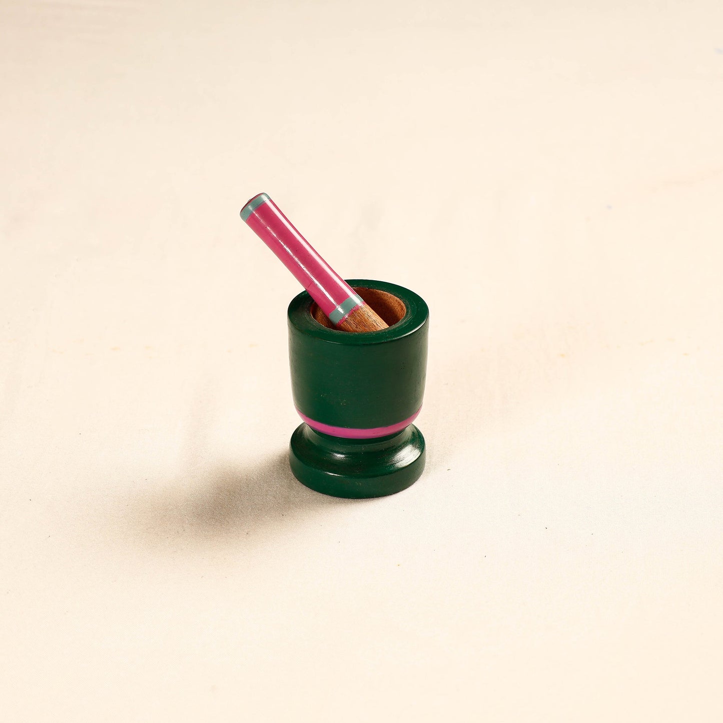 Handmade Lacquered Wooden Mortar & Pestle Set - Small