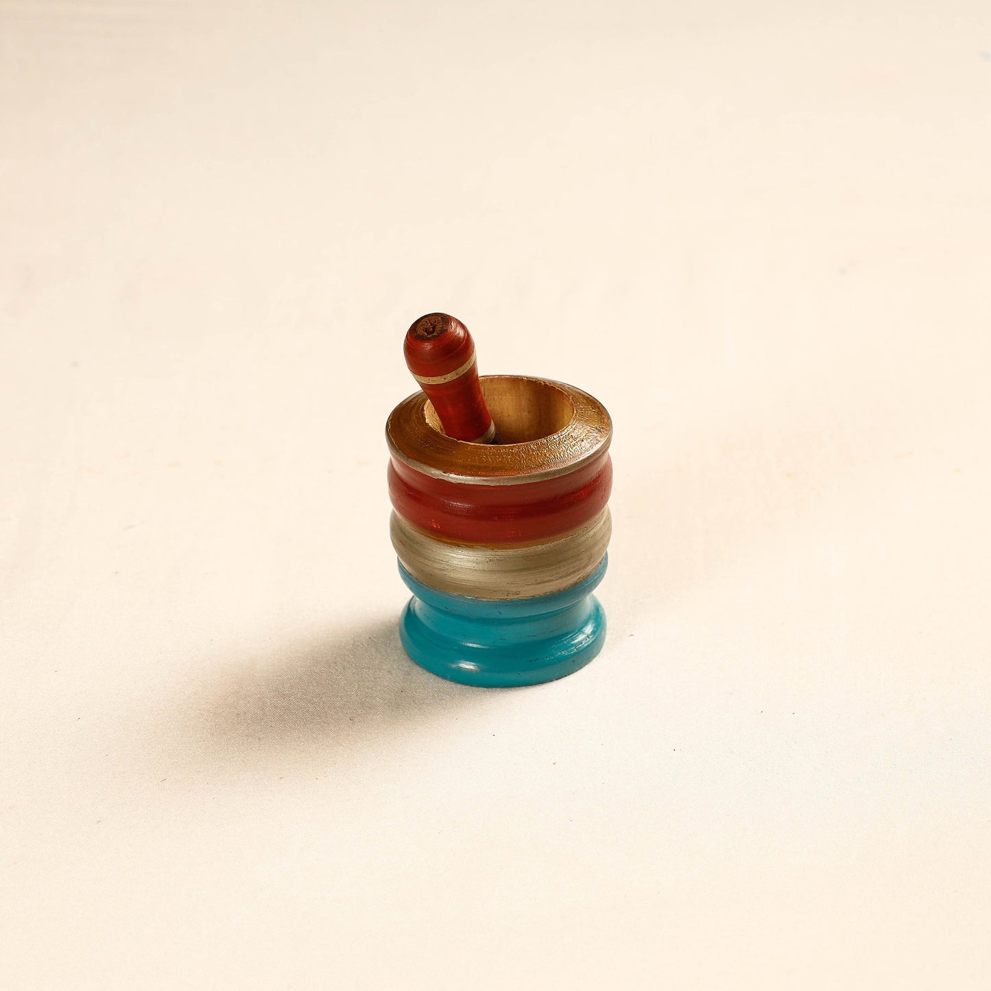 Handmade Lacquered Wooden Mortar & Pestle Set - Small