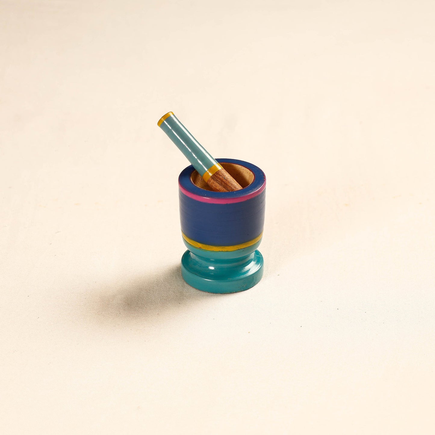 Handmade Lacquered Wooden Mortar & Pestle Set - Small