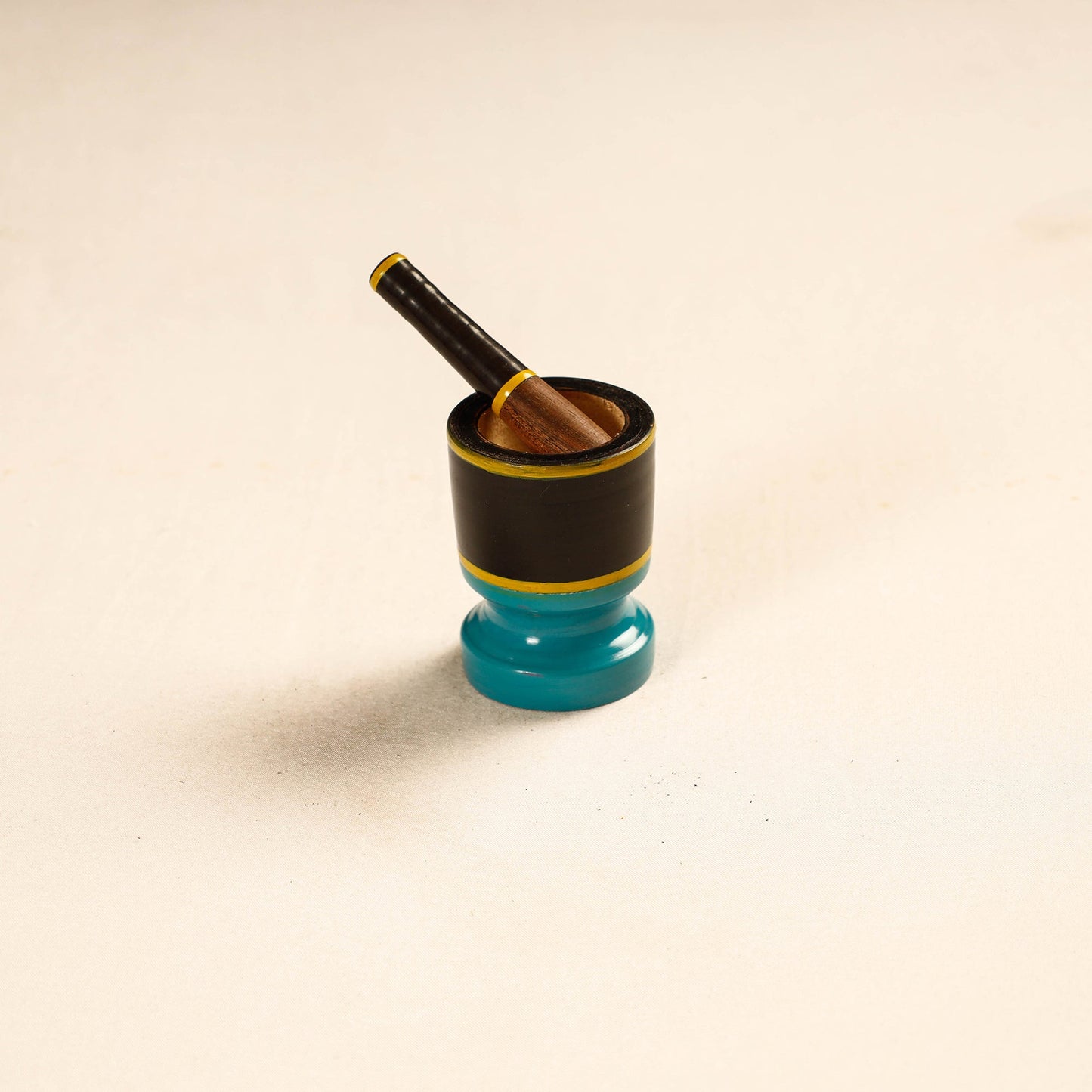 Handmade Lacquered Wooden Mortar & Pestle Set - Small