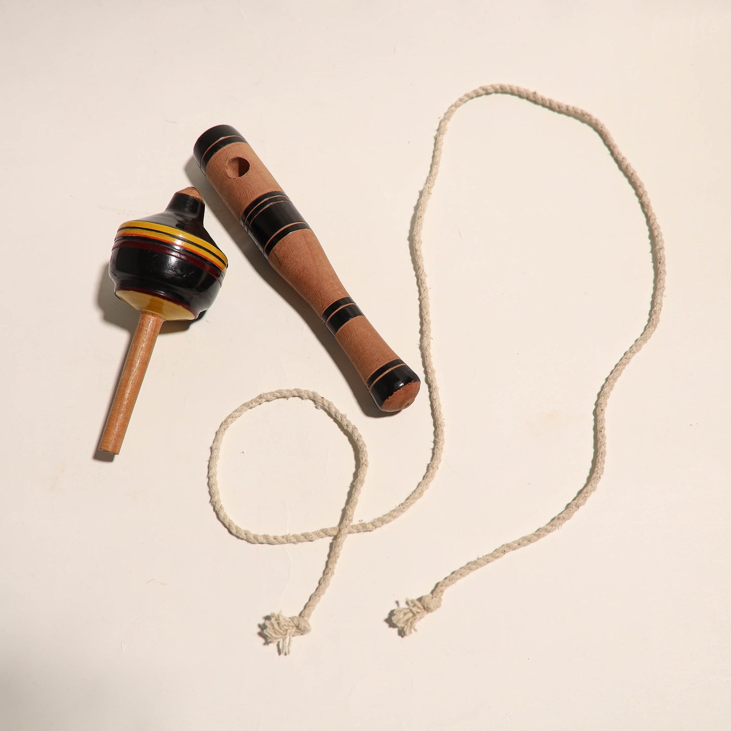 Handmade Lacquered Wooden Spinning Top - Lattu
