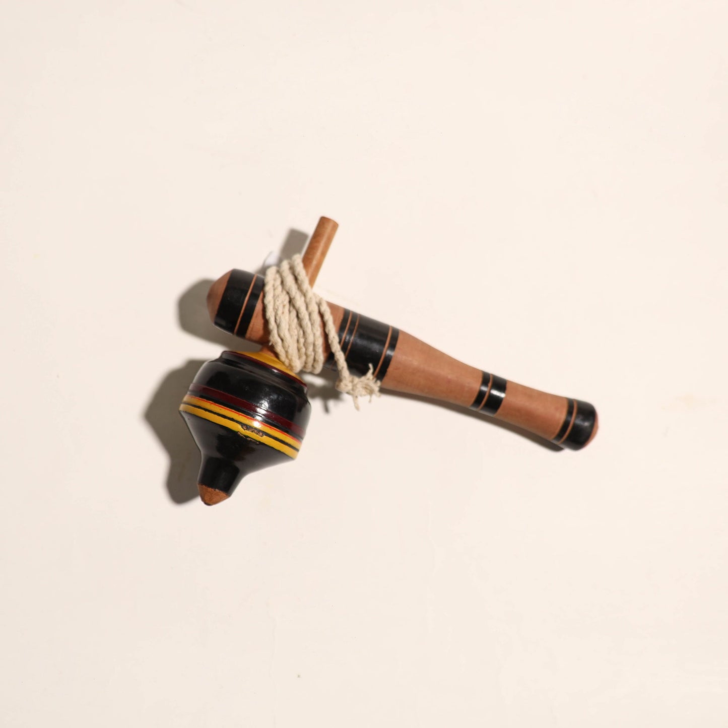 Handmade Lacquered Wooden Spinning Top - Lattu