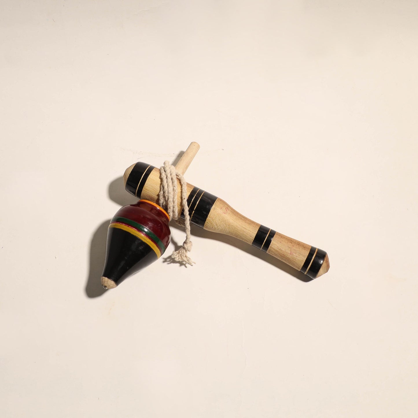 Handmade Lacquered Wooden Spinning Top - Lattu
