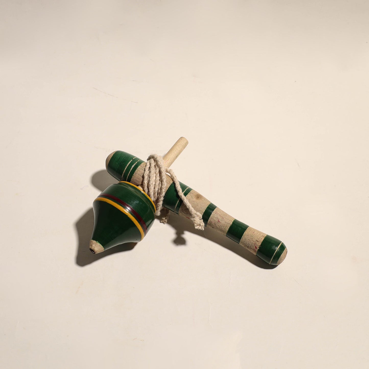 Handmade Lacquered Wooden Spinning Top - Lattu