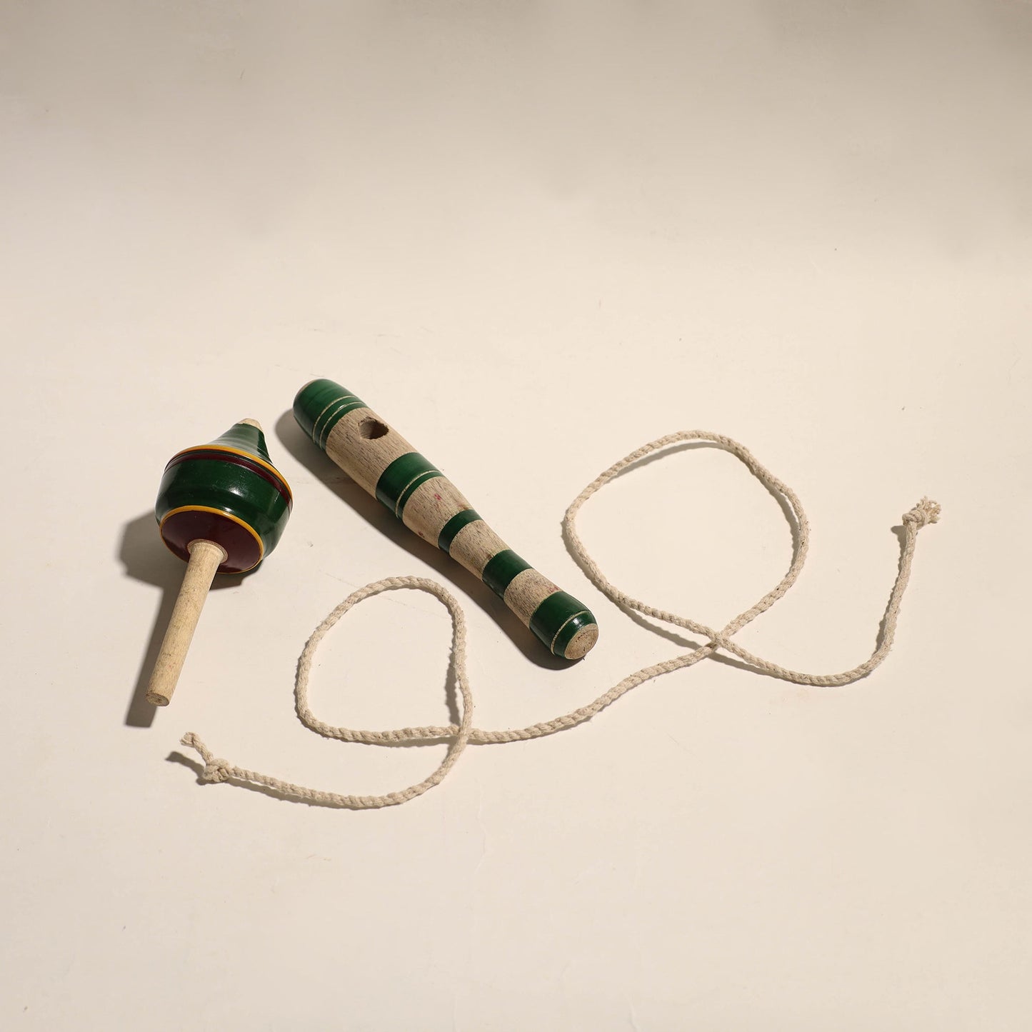 Handmade Lacquered Wooden Spinning Top - Lattu