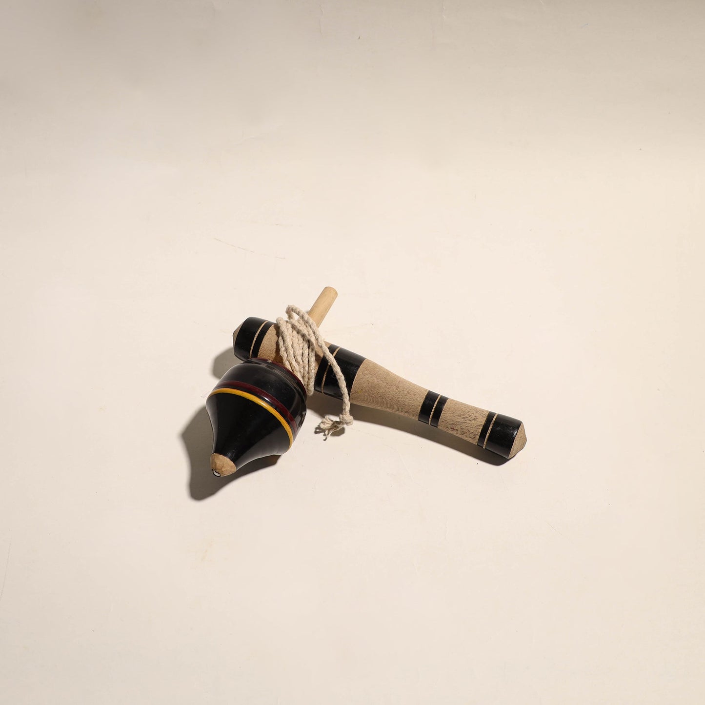 Handmade Lacquered Wooden Spinning Top - Lattu