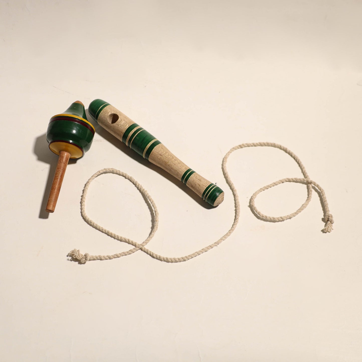 Handmade Lacquered Wooden Spinning Top - Lattu