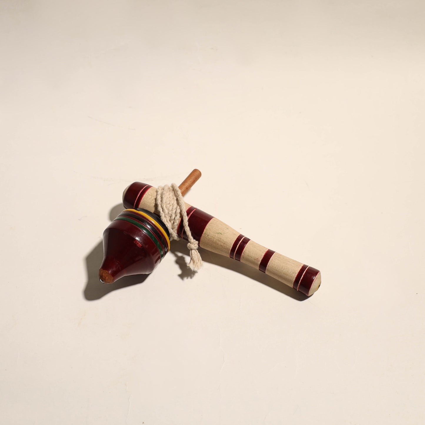 Handmade Lacquered Wooden Spinning Top - Lattu