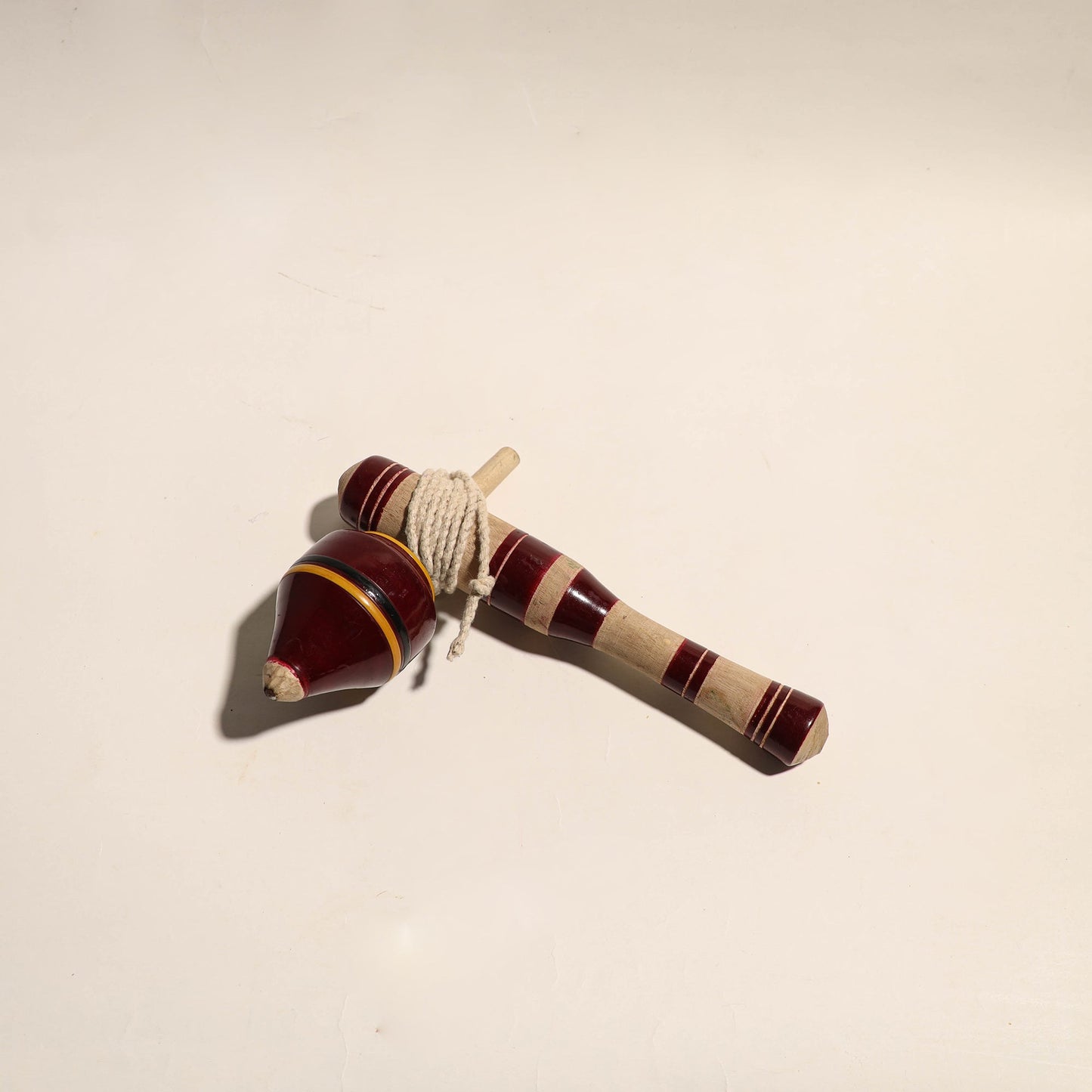 Handmade Lacquered Wooden Spinning Top - Lattu