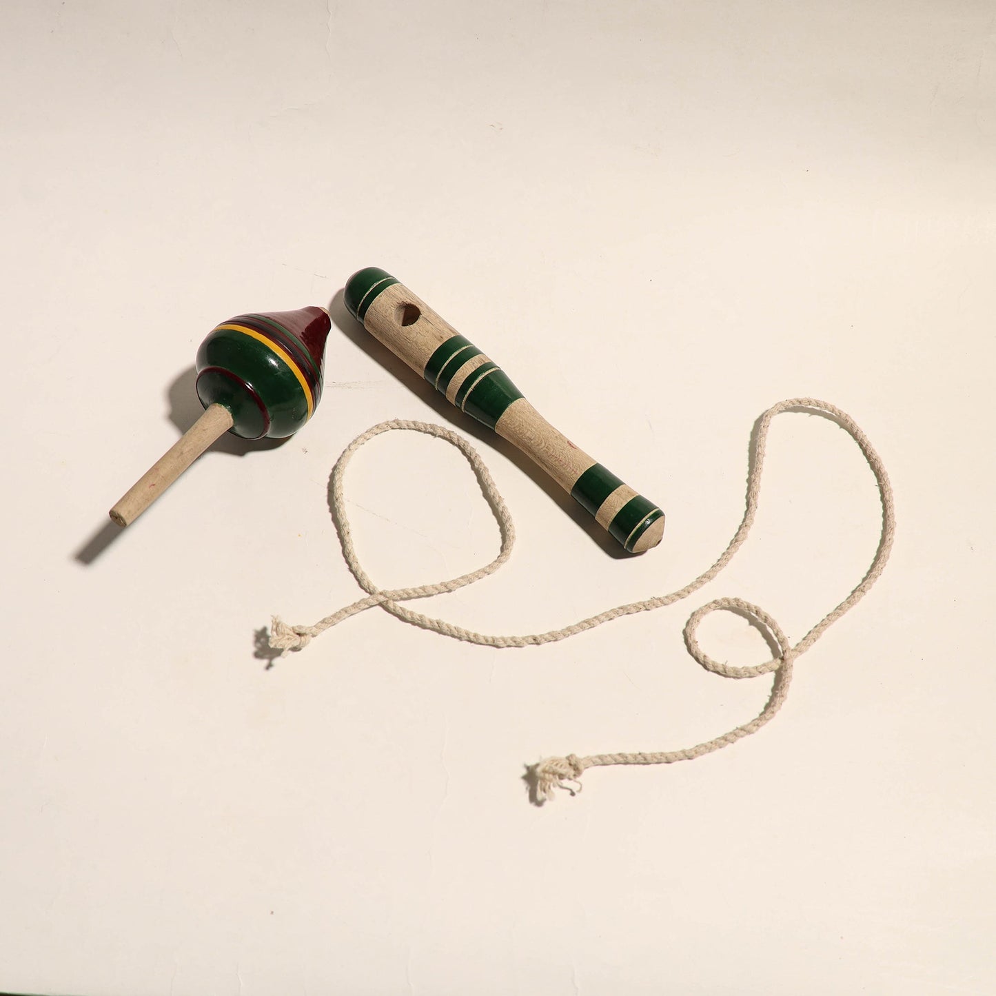 Handmade Lacquered Wooden Spinning Top - Lattu