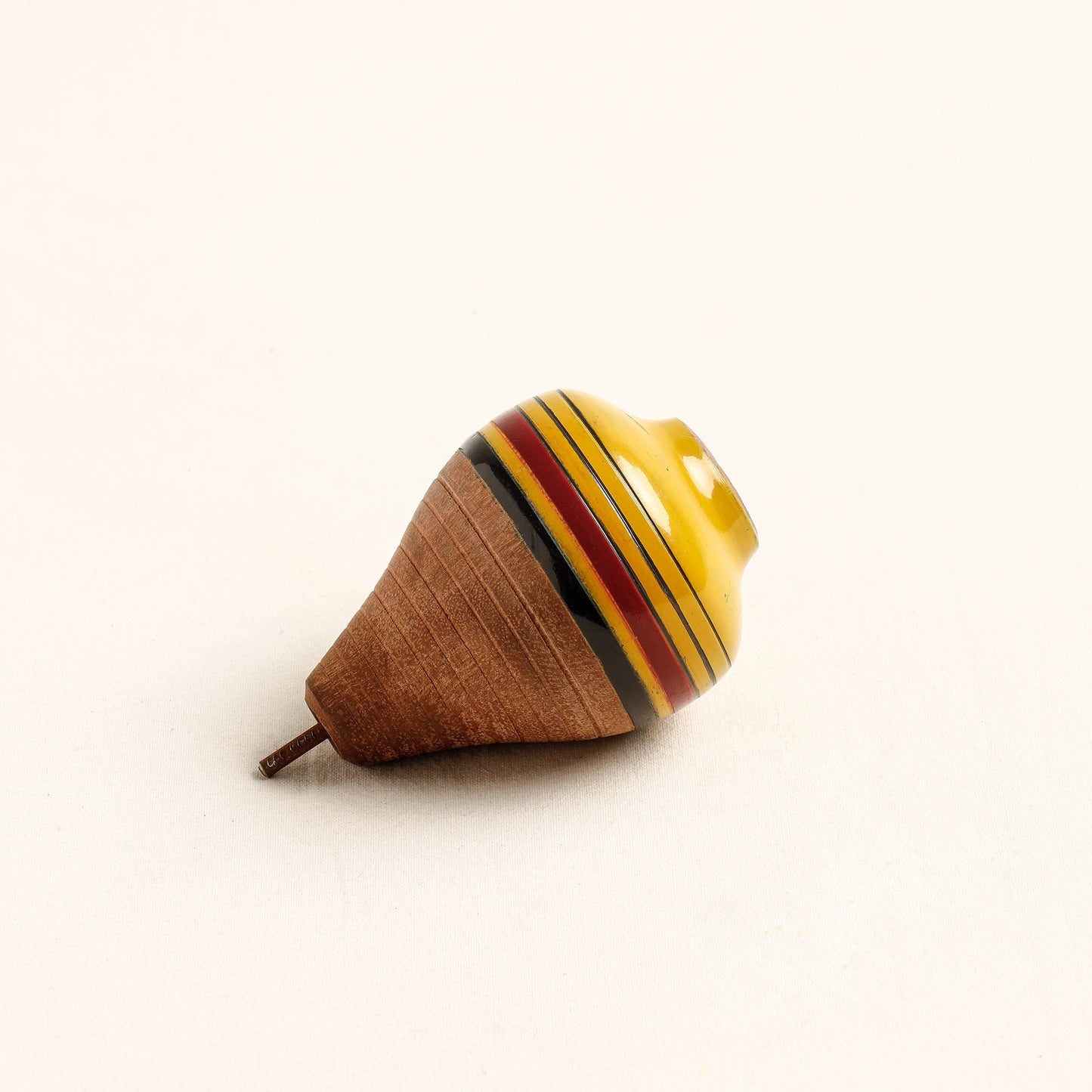Handmade Lacquered Wooden Spinning Top - Lattu