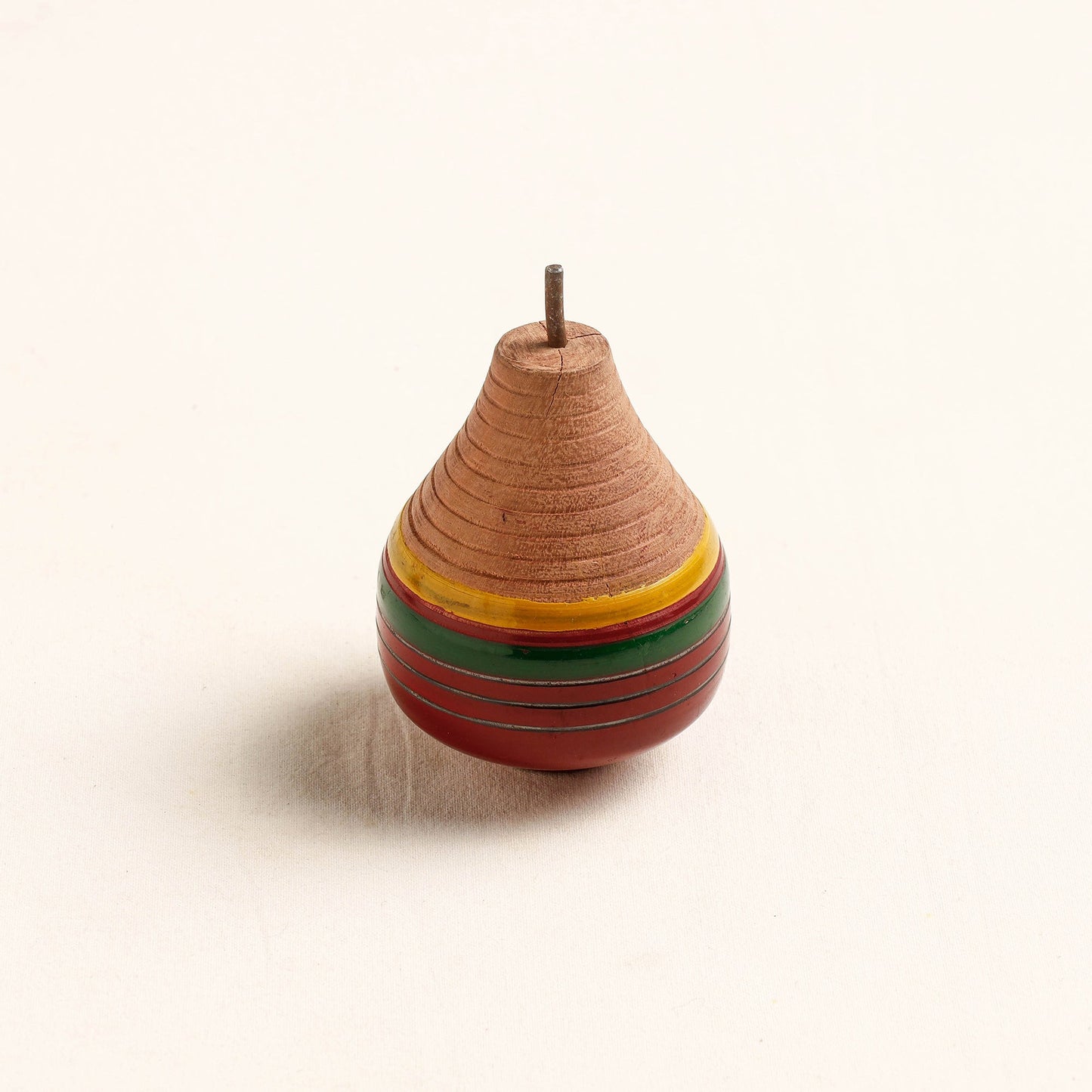 Handmade Lacquered Wooden Spinning Top - Lattu
