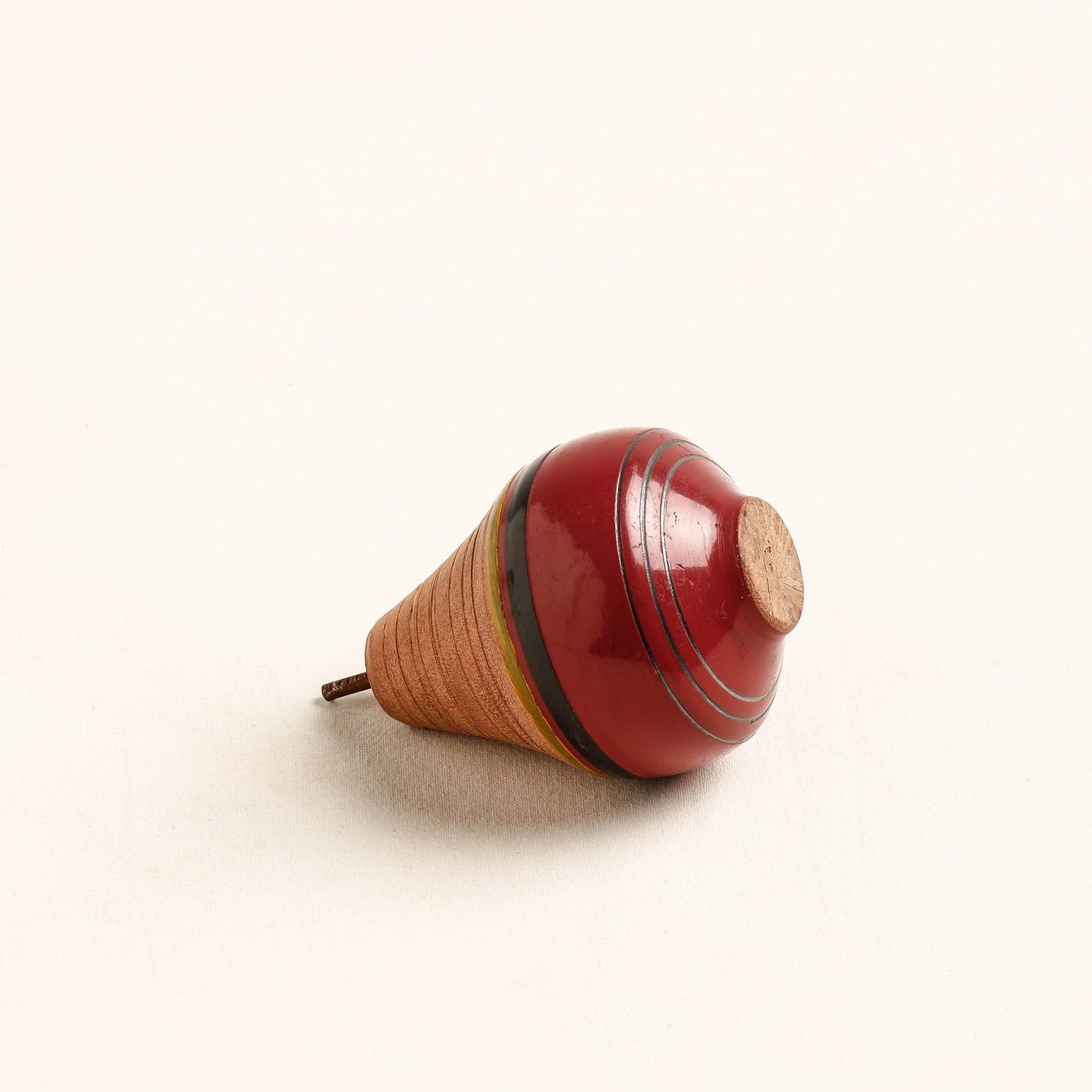 Handmade Lacquered Wooden Spinning Top - Lattu