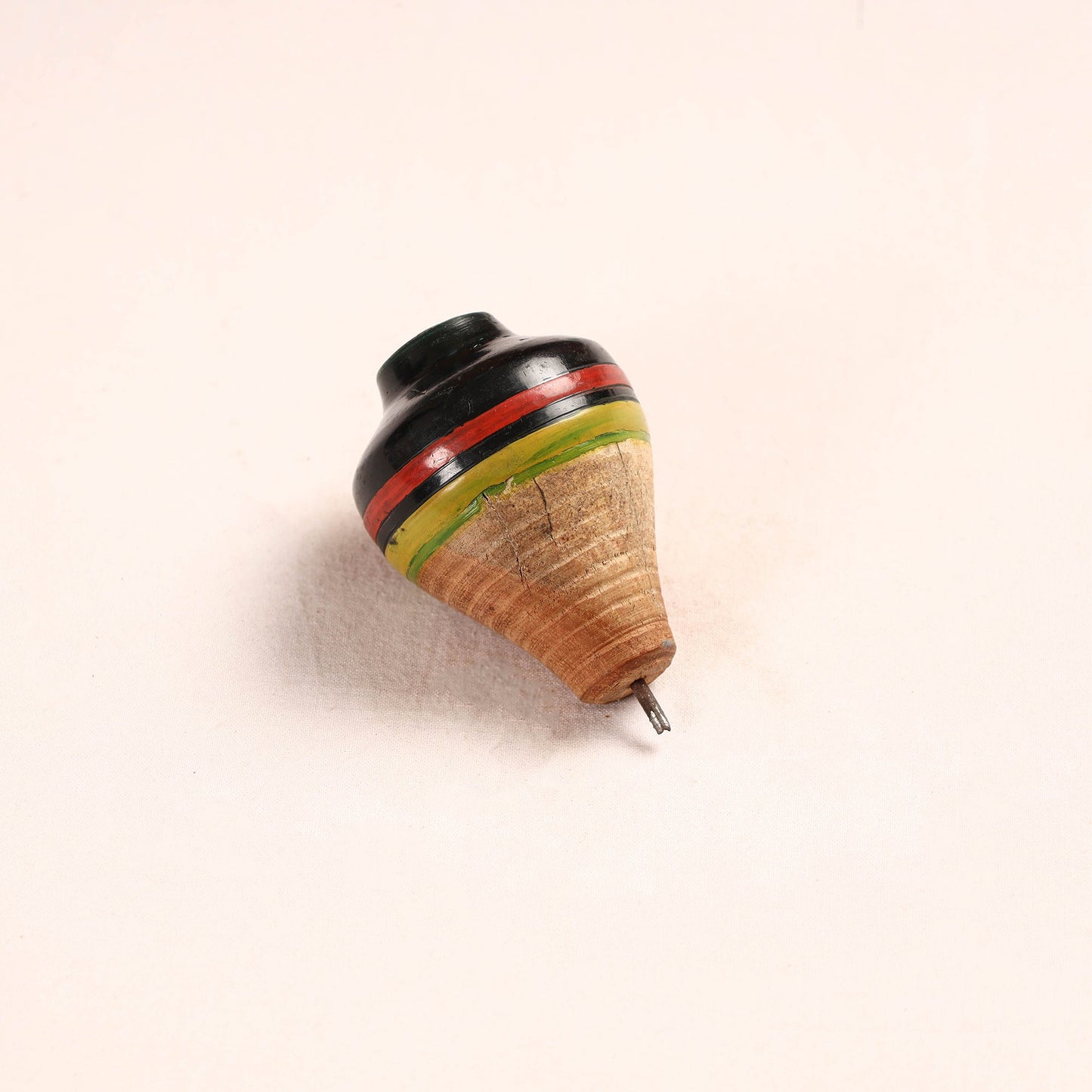 Handmade Lacquered Wooden Spinning Top - Lattu