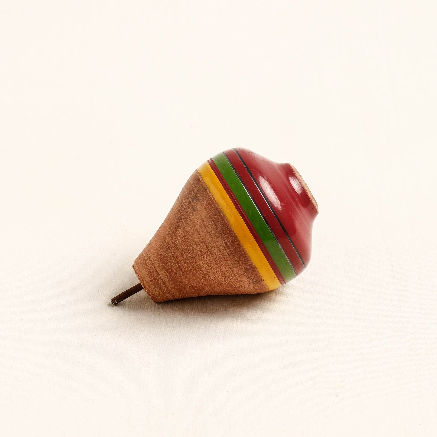 Handmade Lacquered Wooden Spinning Top - Lattu