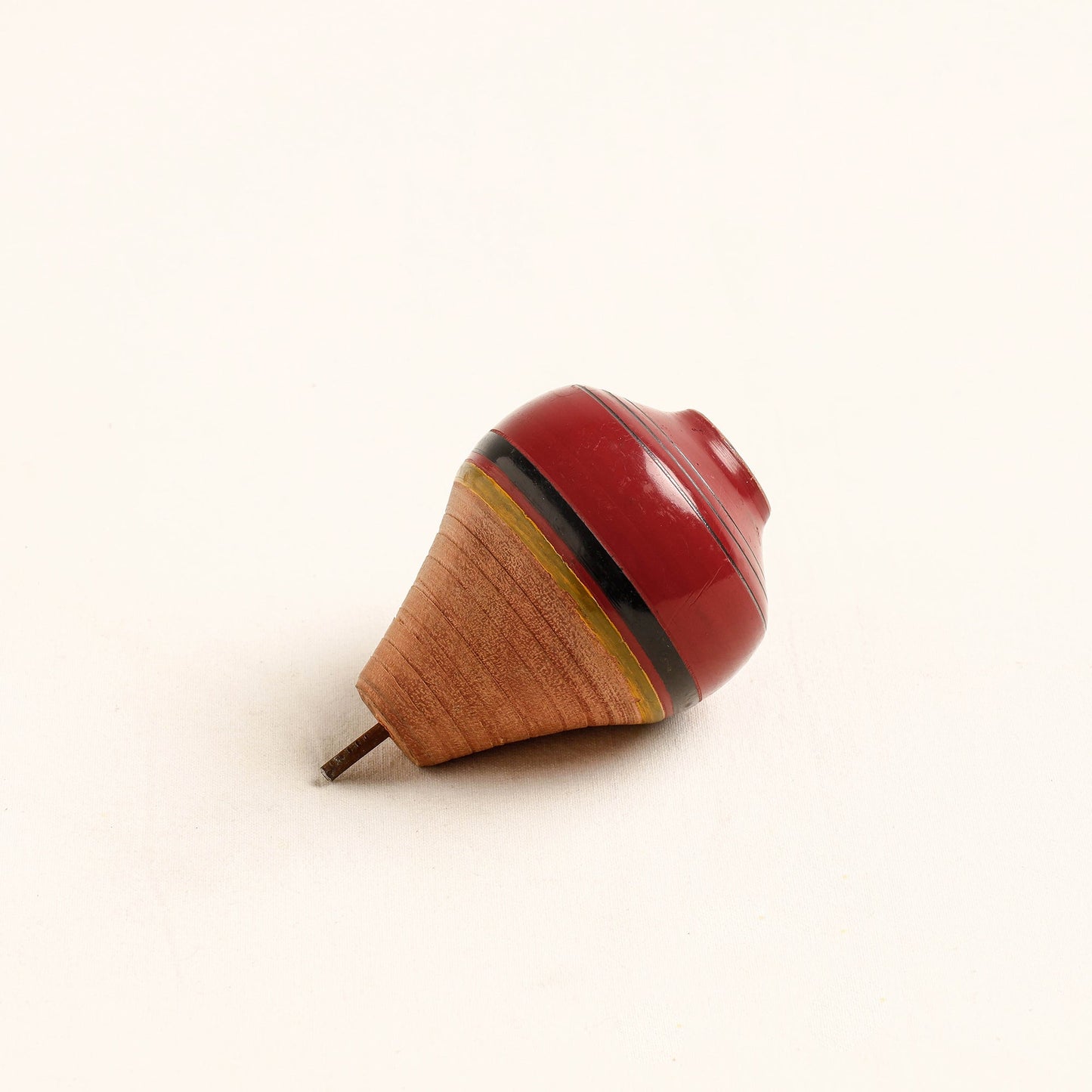 Handmade Lacquered Wooden Spinning Top - Lattu
