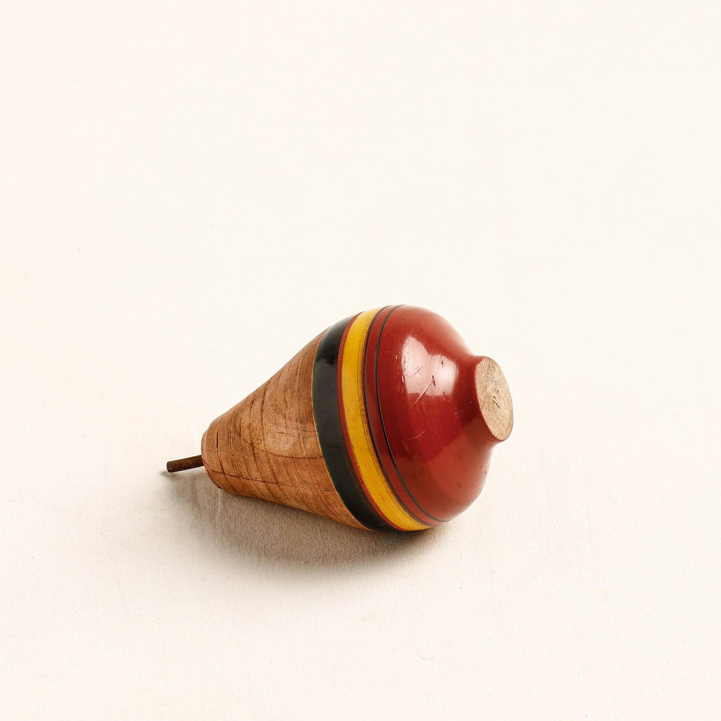 Handmade Lacquered Wooden Spinning Top - Lattu