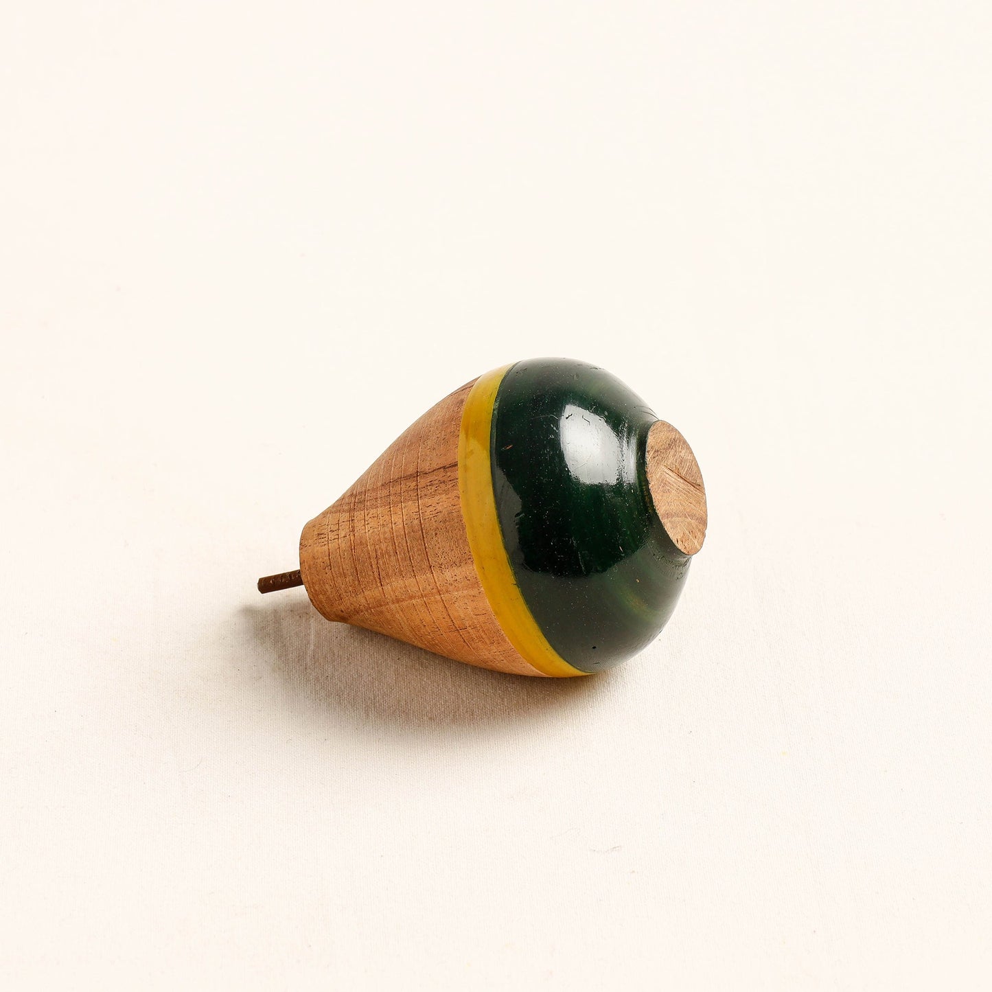 Handmade Lacquered Wooden Spinning Top - Lattu