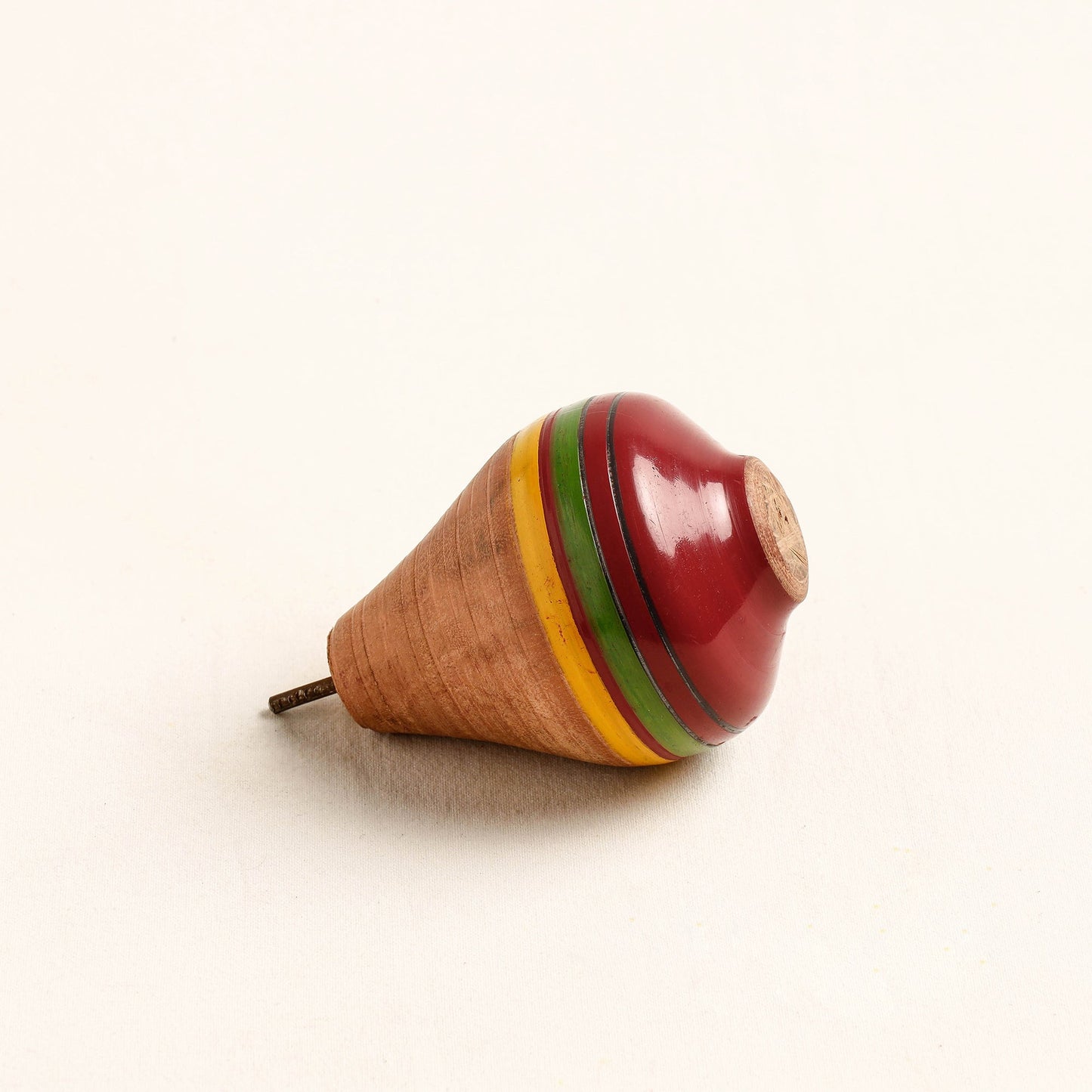 Handmade Lacquered Wooden Spinning Top - Lattu