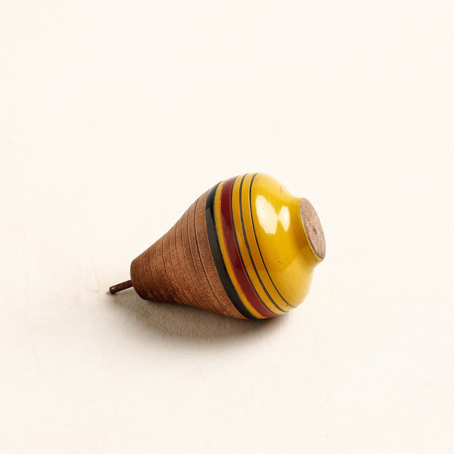 Handmade Lacquered Wooden Spinning Top - Lattu