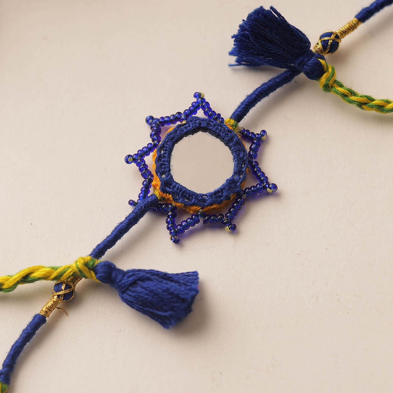 Handmade Mirror & Beadwork Rakhi 08