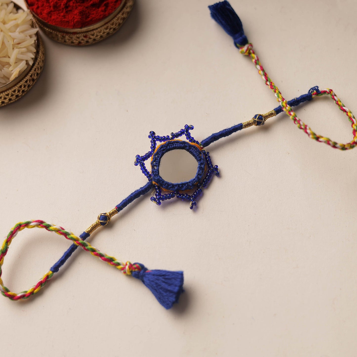 Handmade Mirror & Beadwork Rakhi 10