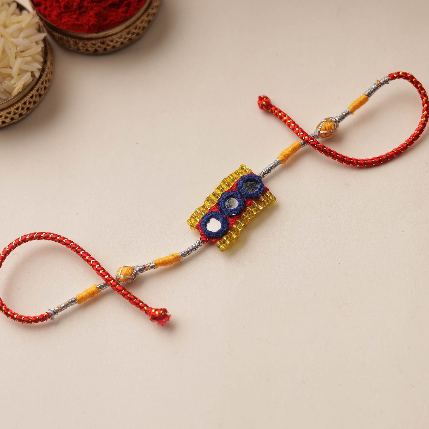 Handmade Mirror & Beadwork Rakhi 22
