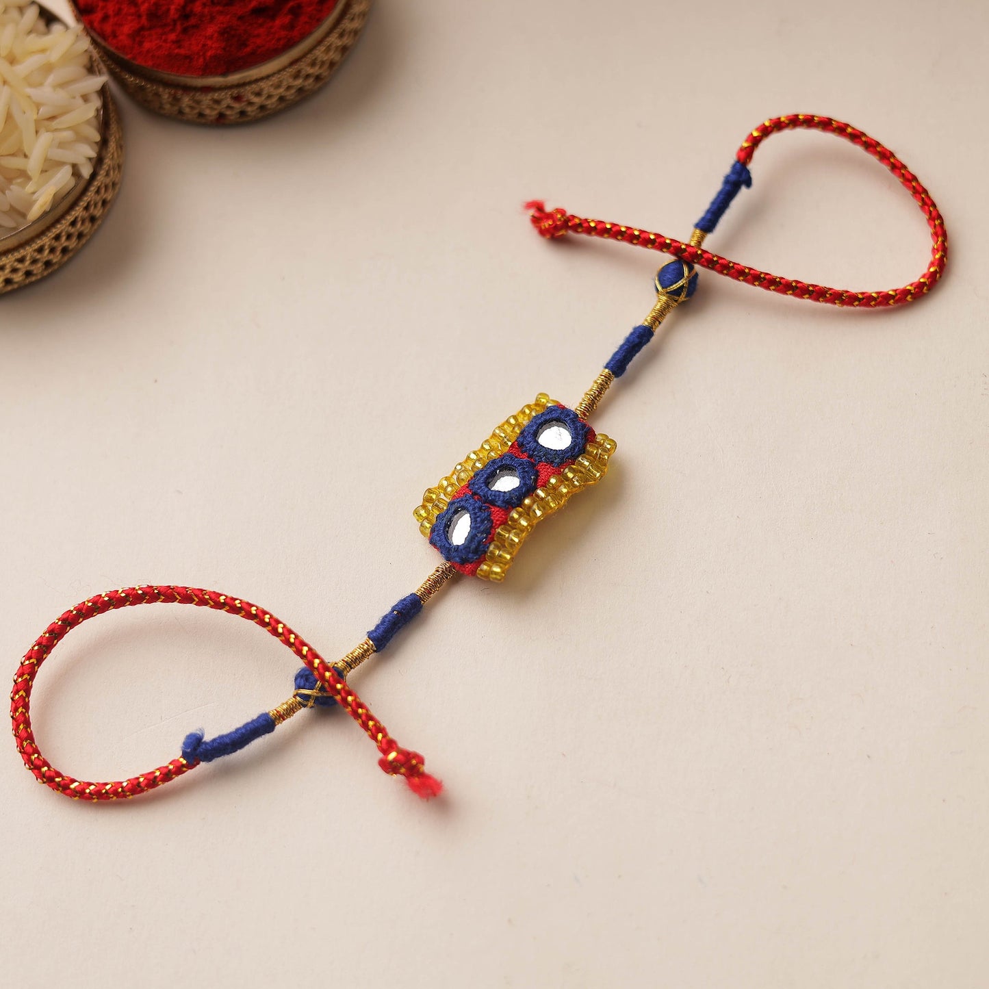 Handmade Mirror & Beadwork Rakhi 23