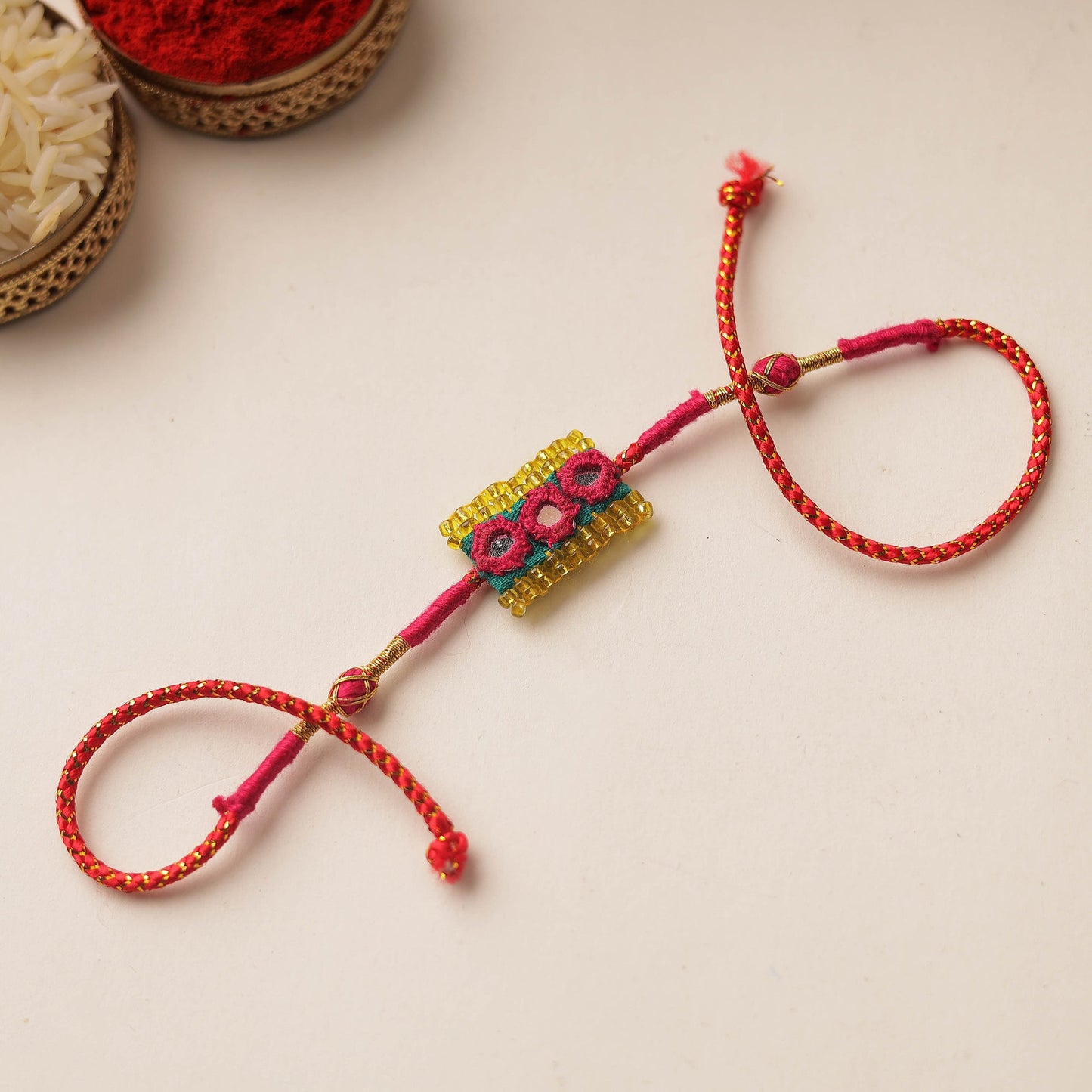 Handmade Mirror & Beadwork Rakhi 25