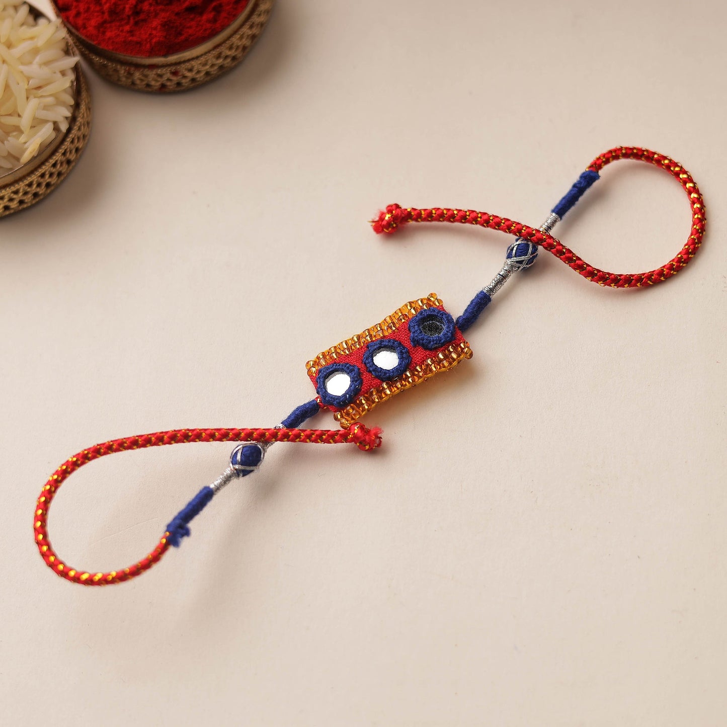 Handmade Mirror & Beadwork Rakhi 27