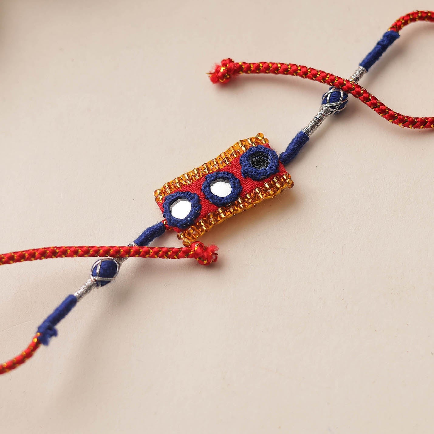 Handmade Mirror & Beadwork Rakhi 27