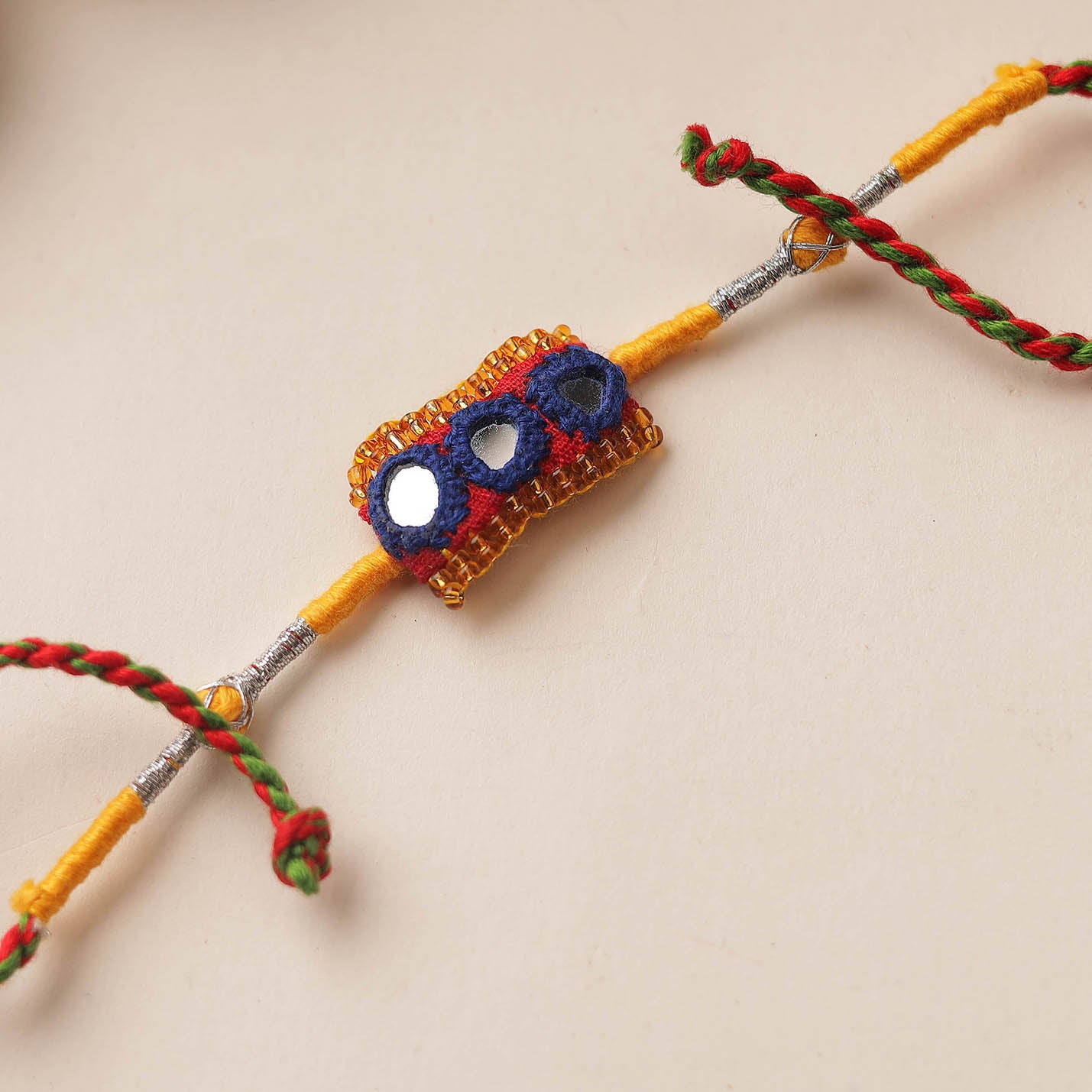 Handmade Mirror & Beadwork Rakhi 32