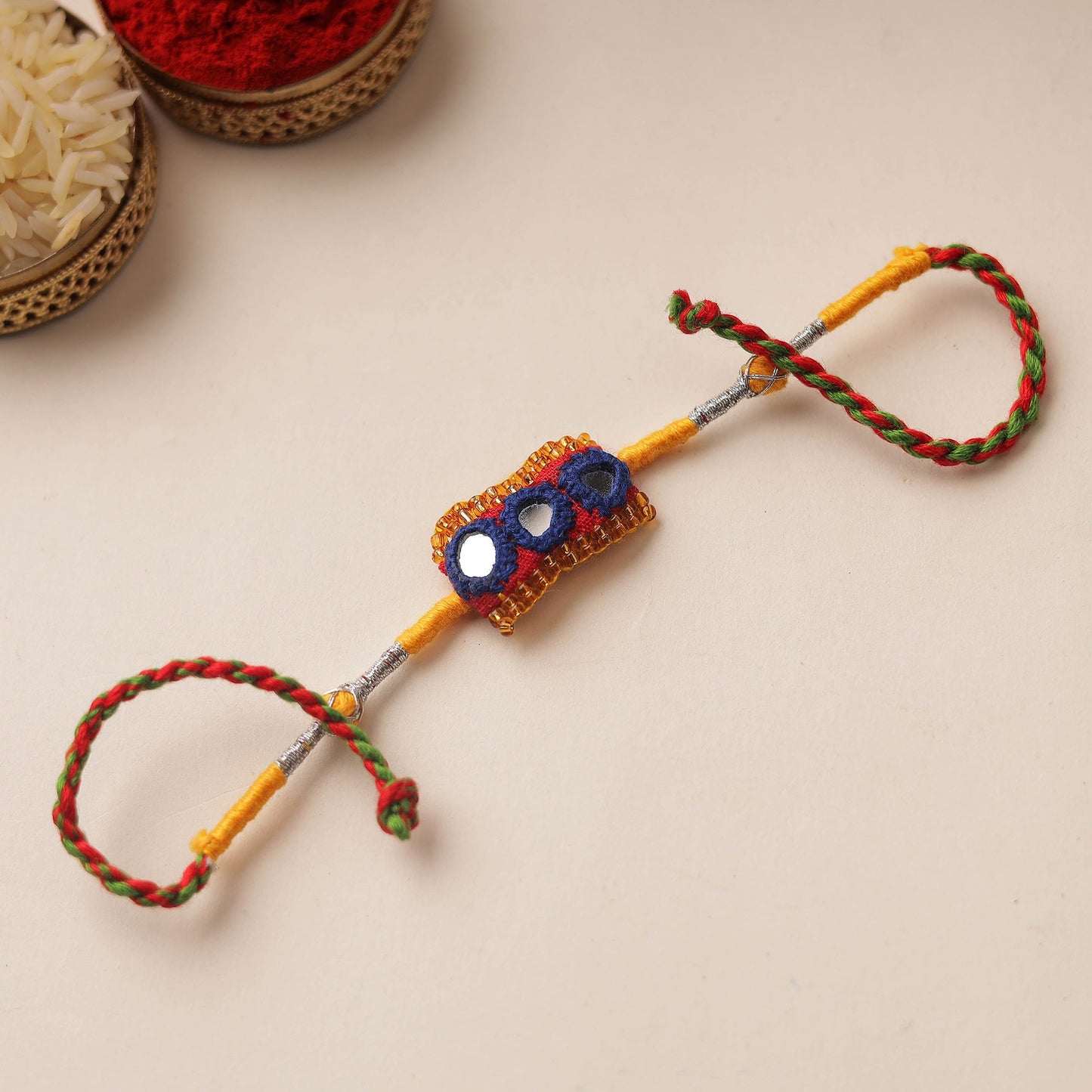 Handmade Mirror & Beadwork Rakhi 32