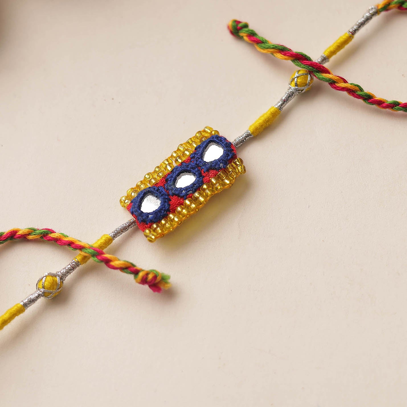 Handmade Mirror & Beadwork Rakhi 35