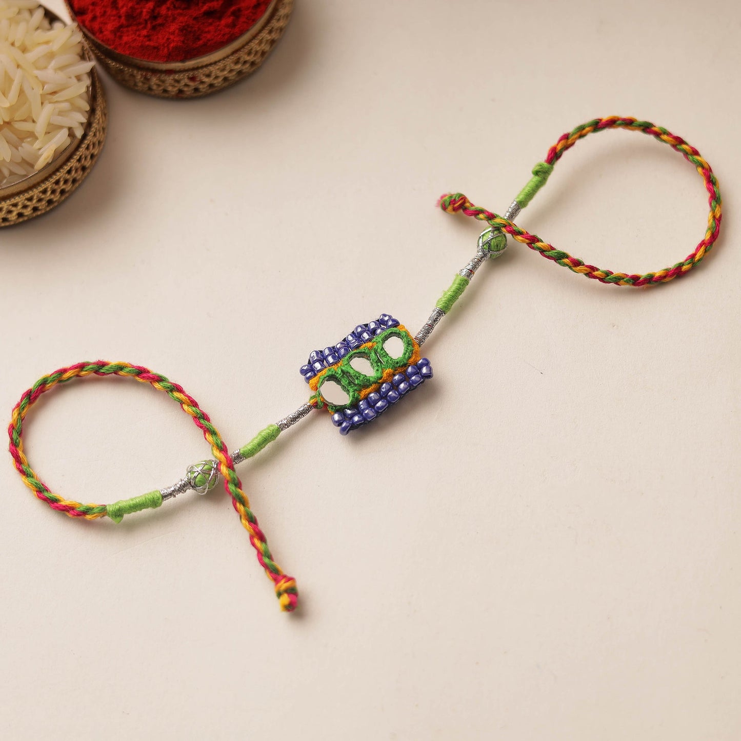 Handmade Mirror & Beadwork Rakhi 40