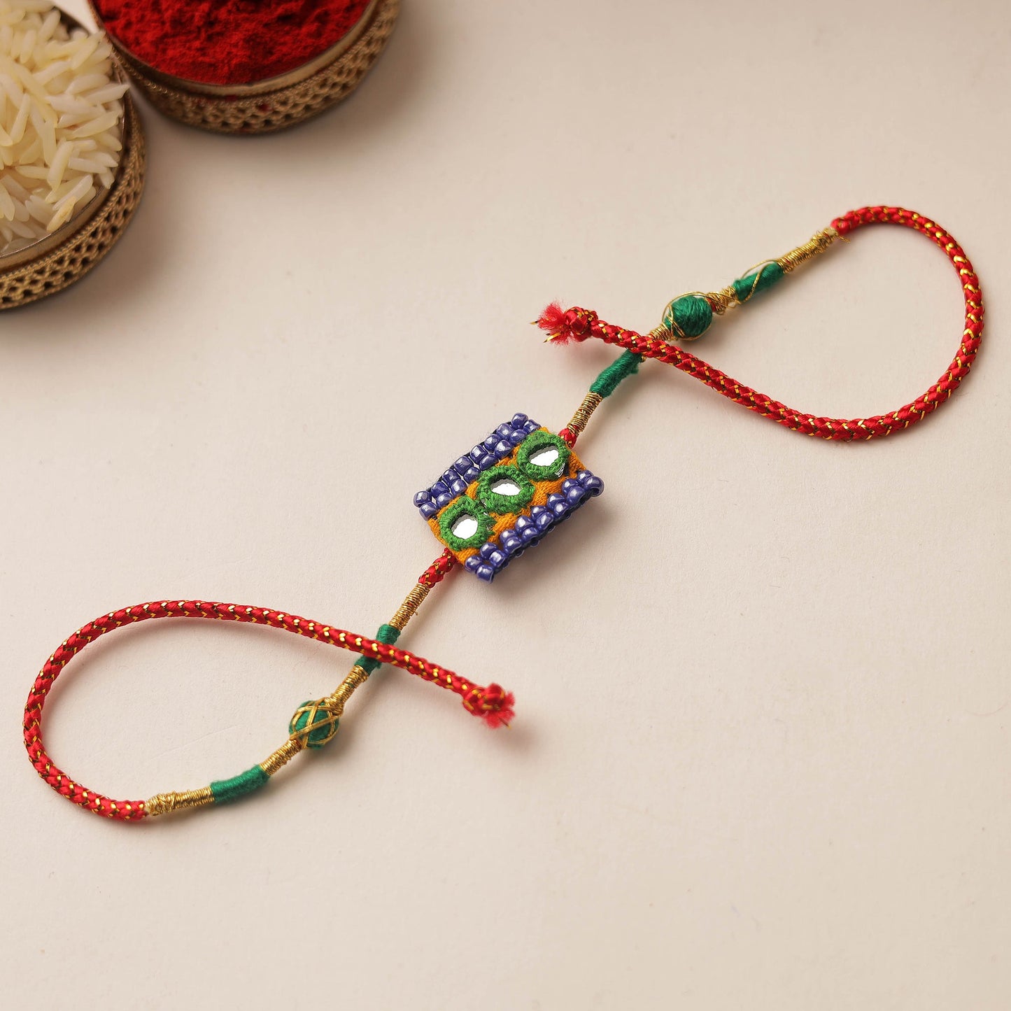 Handmade Mirror & Beadwork Rakhi 41
