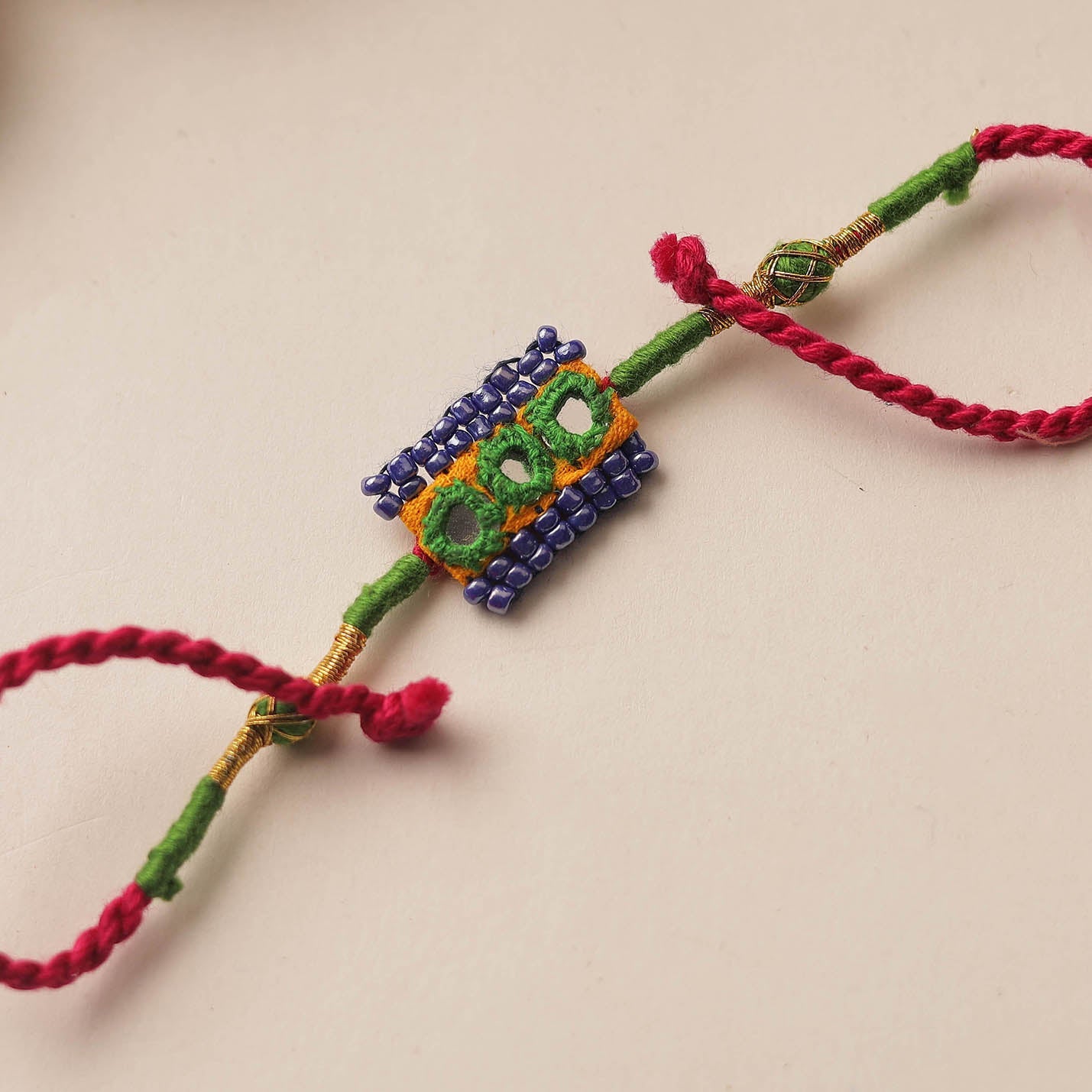 Handmade Mirror & Beadwork Rakhi 43